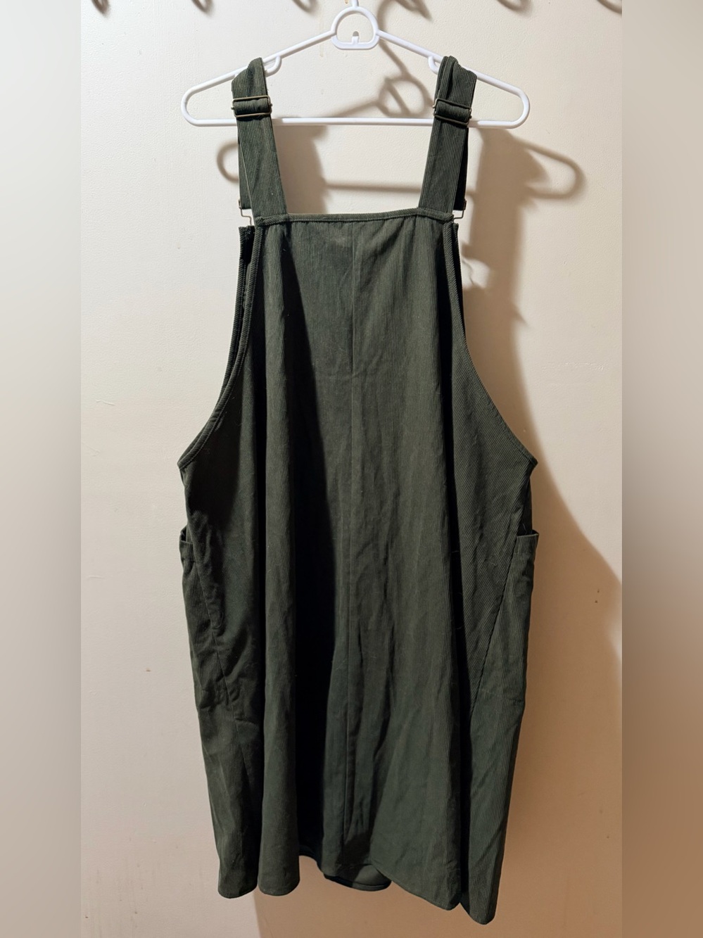 BloomChic Olive Green Cotton Pinafore Overall Dress